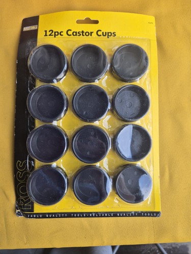 Castor cups black plastic - cups,