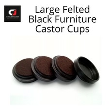 FELTED LARGE BLACK CASTOR CUPS