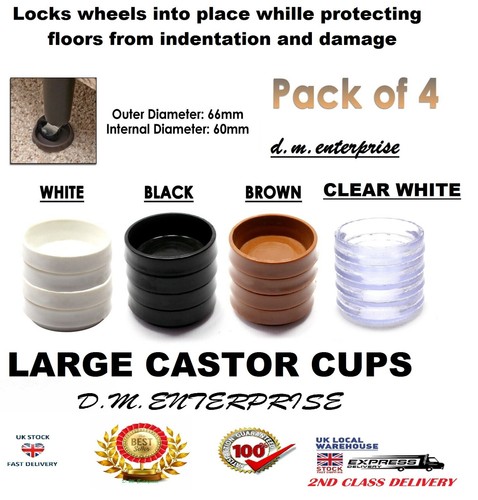 Large castor cups - castor, carpet/floor