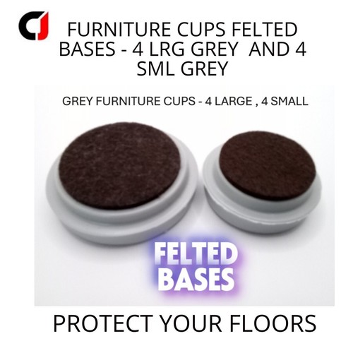 Felted grey castor cups - grey,