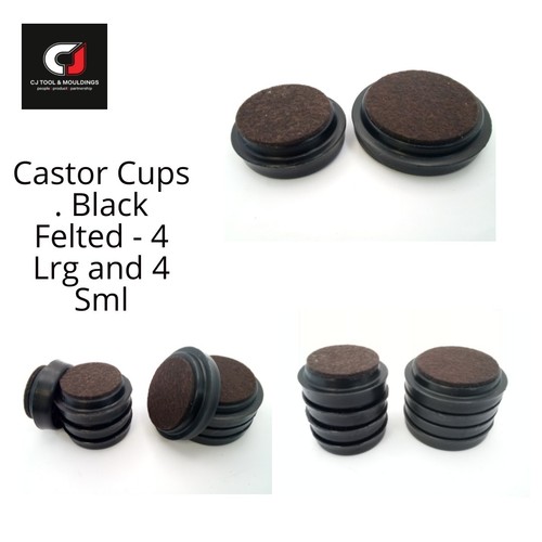 Felted black castor cups mixed - cups,
