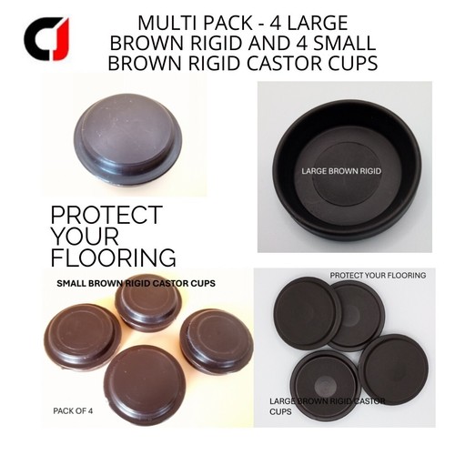 Castor cups brown rigid - brown,