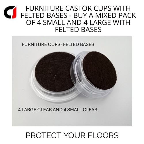 Felted clear castor cups - clear, -4