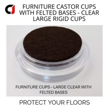 FELTED LARGE CLEAR CASTOR CUPS