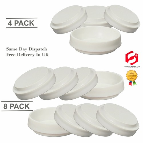 Large white castor cups - large,
