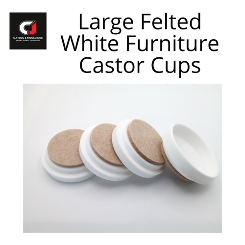 Felted large white - castor, cups