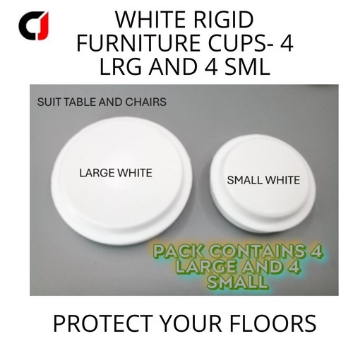 Castor cups white rigid 4 - -,