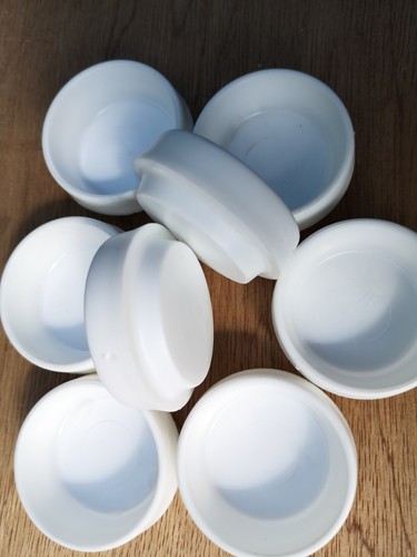 Small white castor cups - small,